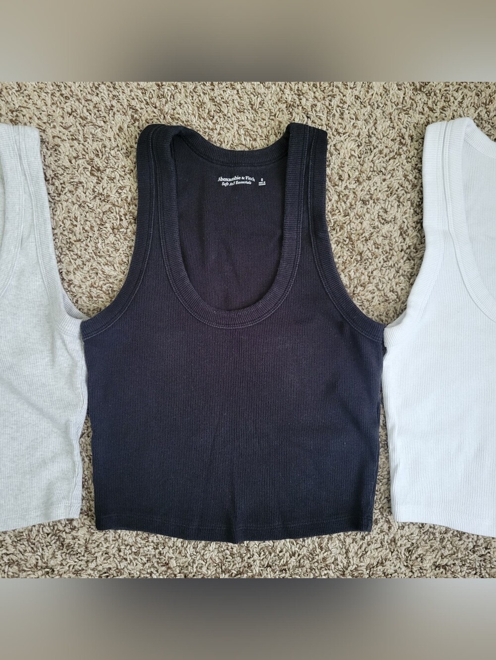 Abercrombie & Fitch Tank Top Rib Scoop Neck Black White Gray Blue Green Small - Picture 6 of 8